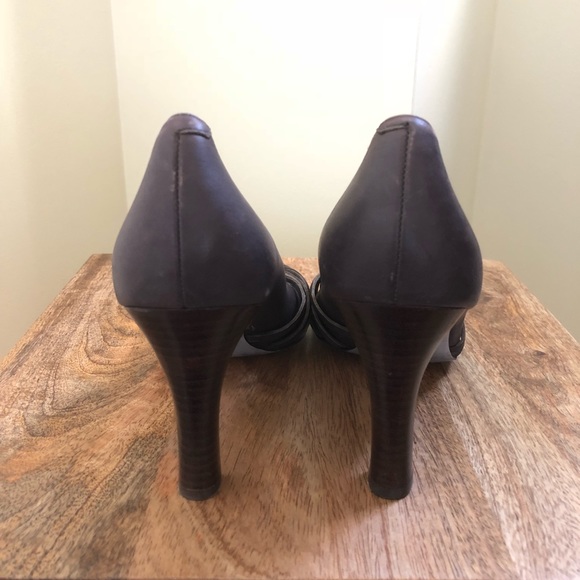 Calvin Klein Junya brown leather braided heels 10 - Picture 6 of 8